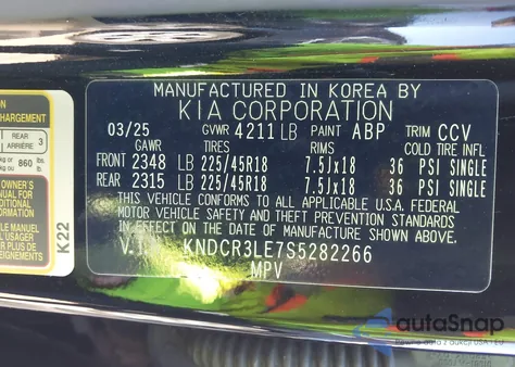 2025 Kia Niro Ex Touring z USA, uszkodzony, nr VIN KNDCR3LE7S5282266